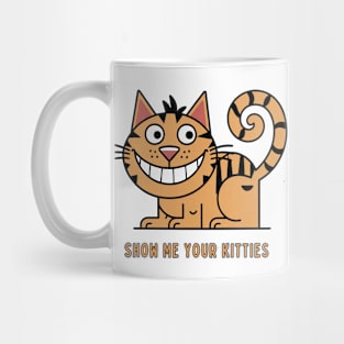 Funny Kitty Cat Illustration with Big Smile | Humorous Feline Graphic Mug